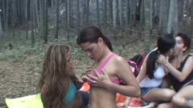Brazilian Lesbians Outdoors: Luana Lopes, Laura, Mary and Diana
