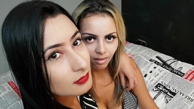 Black Hair vs Blonde: Taboo Lesbian Kissing by Two Top Models