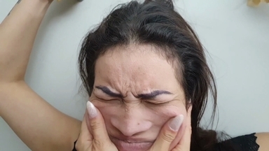The Powerful Face Massage: Sexy Latina Hands Squeezing Her Friend