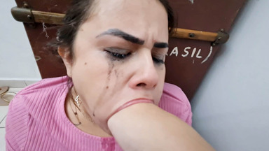 Nayla Santos' Deep Feet Limit: Red Nails, Pink Soles
