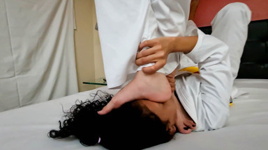 Karate Feet Fight: Perfect Polished Toes and Face Trampling