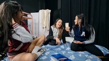 Erotic Kisses for Three: Deep Kisses Between Three Latinas
