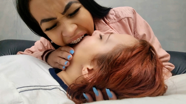 Kiara's Long Tongue: Intense Deep Kissing With Her Lesbian Partner